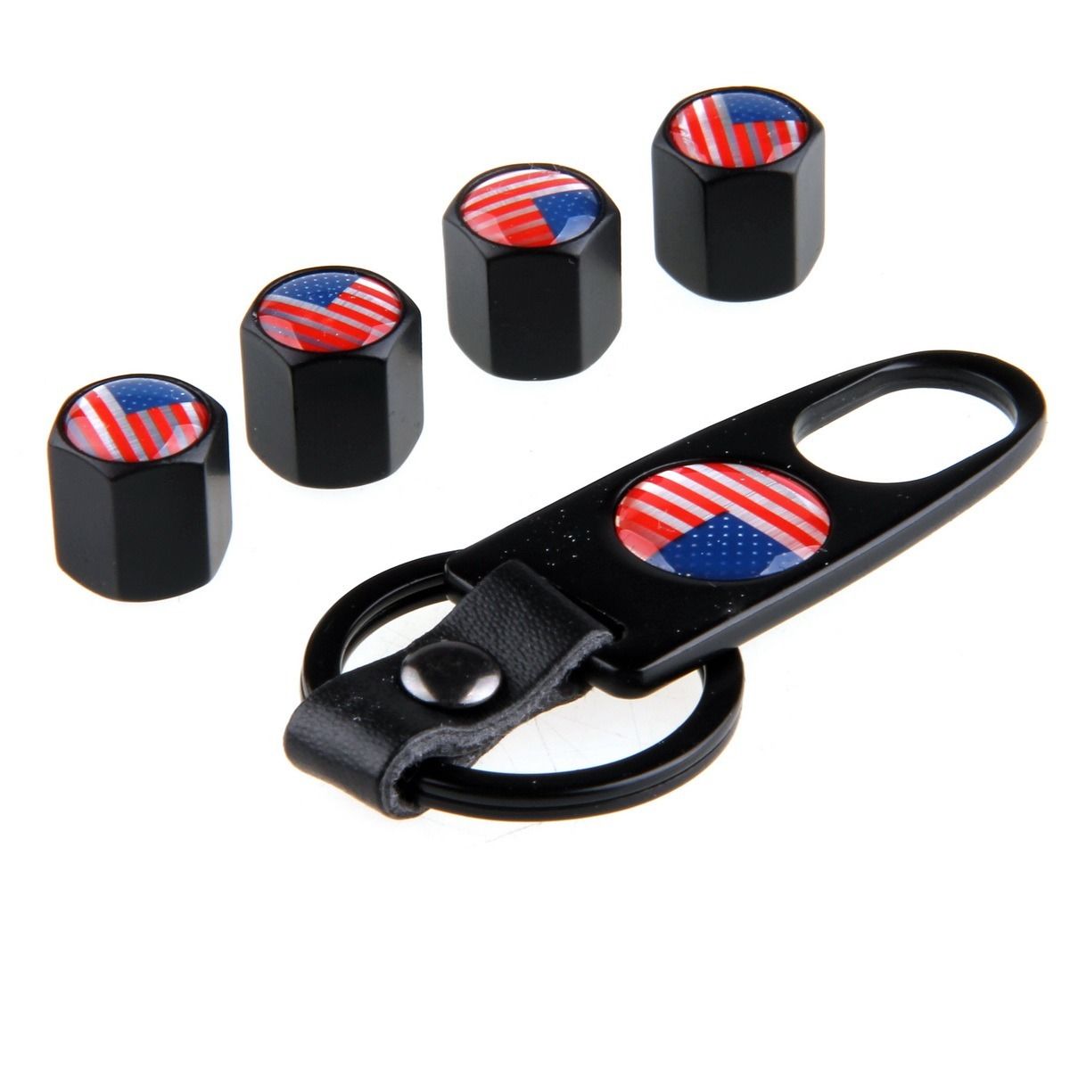 Ventilhattar flagga USA 4st + Nyckelring